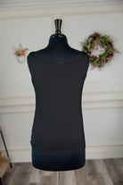 Stock photo of the back of our Nuggles® Essential Wide Neck Tank in Black