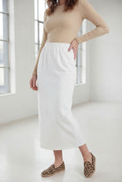 Model wearing Nuggles® 36" Classic Skirt  in White