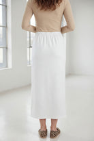 Model wearing Nuggles® 36" Classic Skirt  in White