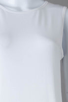 Model wearing Nuggles® Tank Midi Dress in White