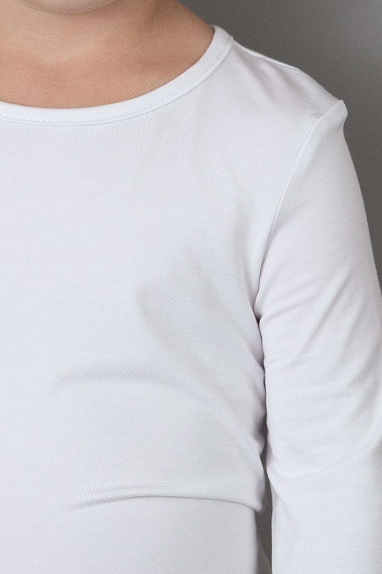 Girls' Essential 3/4 Tee in White nuggles-clothing