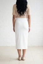 Model wearing Nuggles® 31" Relaxed Skirt in White