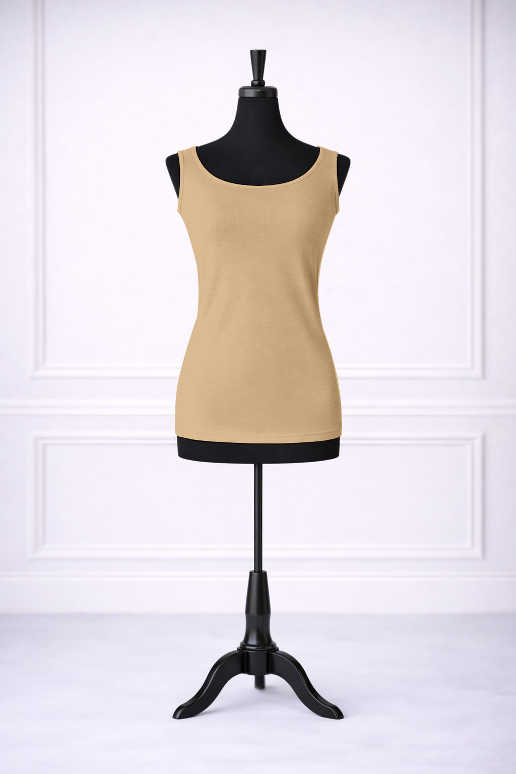 Stock photo of our Nuggles® Essential Wide Neck Tank in Buff