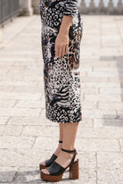 Model wearing Nuggles® 31" Lexi Skirt in Wild Mix
