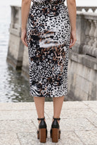 Model wearing Nuggles® 31" Lexi Skirt in Wild Mix