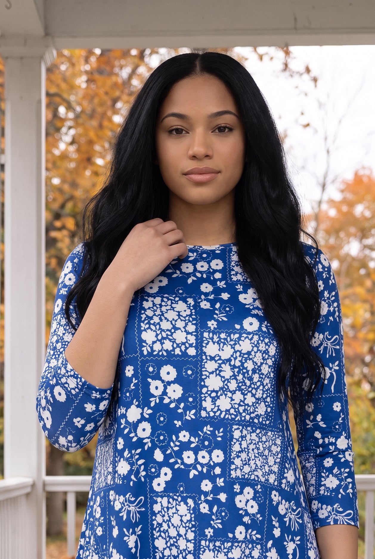 Model wearing Nuggles® Lexi Top in Willow