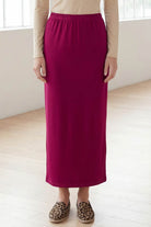 Model wearing Nuggles® 36" Classic Skirt  in Wine