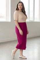 Model wearing Nuggles® 34" Classic Skirt  in Wine