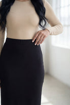 31" Lightweight Lined Pencil Skirt in Black nuggles-clothing