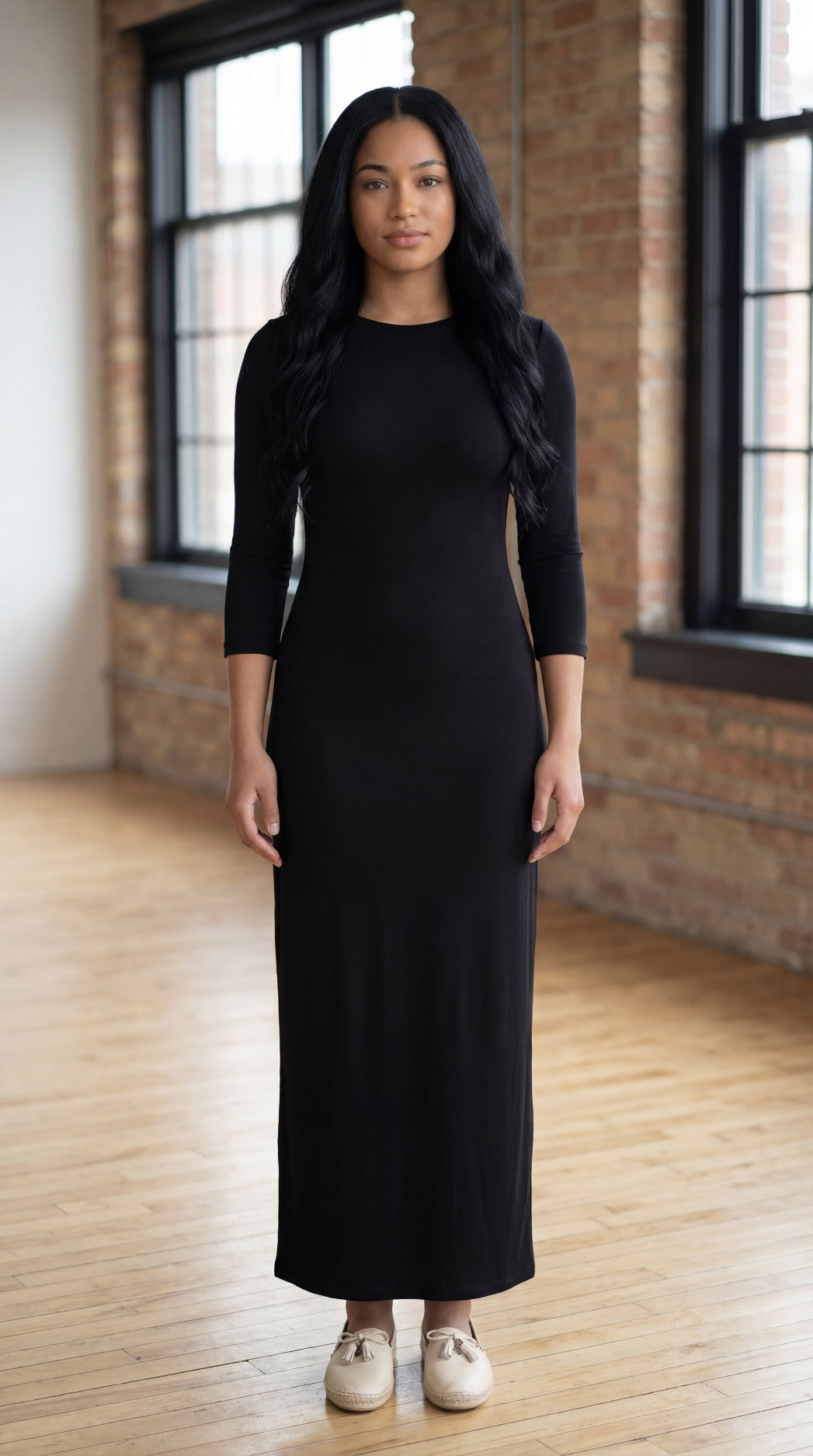 Maxi Layering Dress in Black nuggles-clothing
