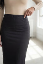 31" Lightweight Lined Pencil Skirt in Steel Grey nuggles-clothing