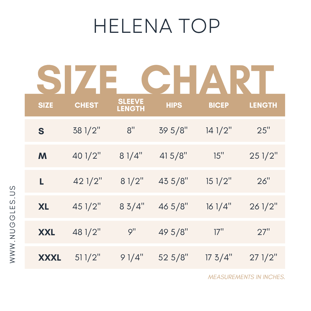 Helena Top size chart