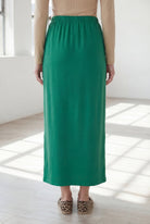 Model wearing Nuggles® 36" Classic Skirt in Kelly Green