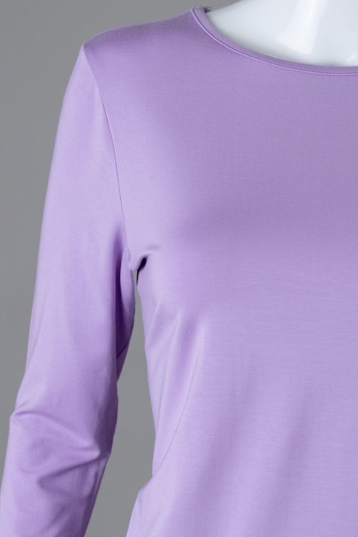 Model wearing Nuggles® 3/4 Essential Tee in Lavender 