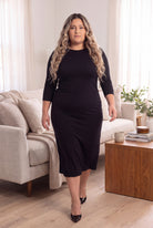 Model wearing Nuggles®  MididLayering  Dress in Black