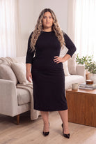Model wearing Nuggles®  MididLayering  Dress in Black