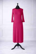 Front view of Nuggles®  Original Midi Layering Dress in Hot Pink