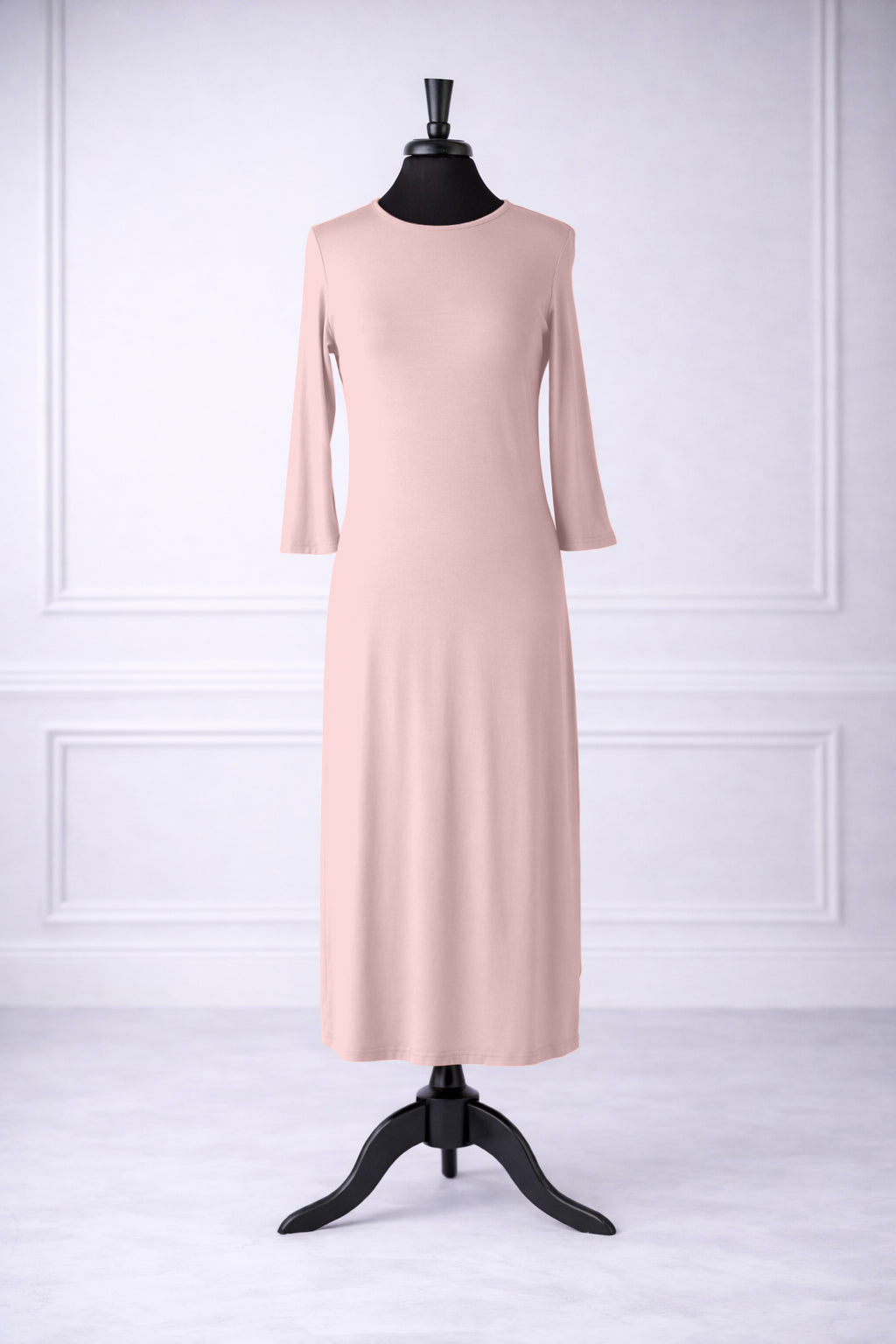 Front view of Nuggles®  original midi layering dress in Baby Pink