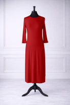 Front view of Nuggles®  original midi layering dress in Red
