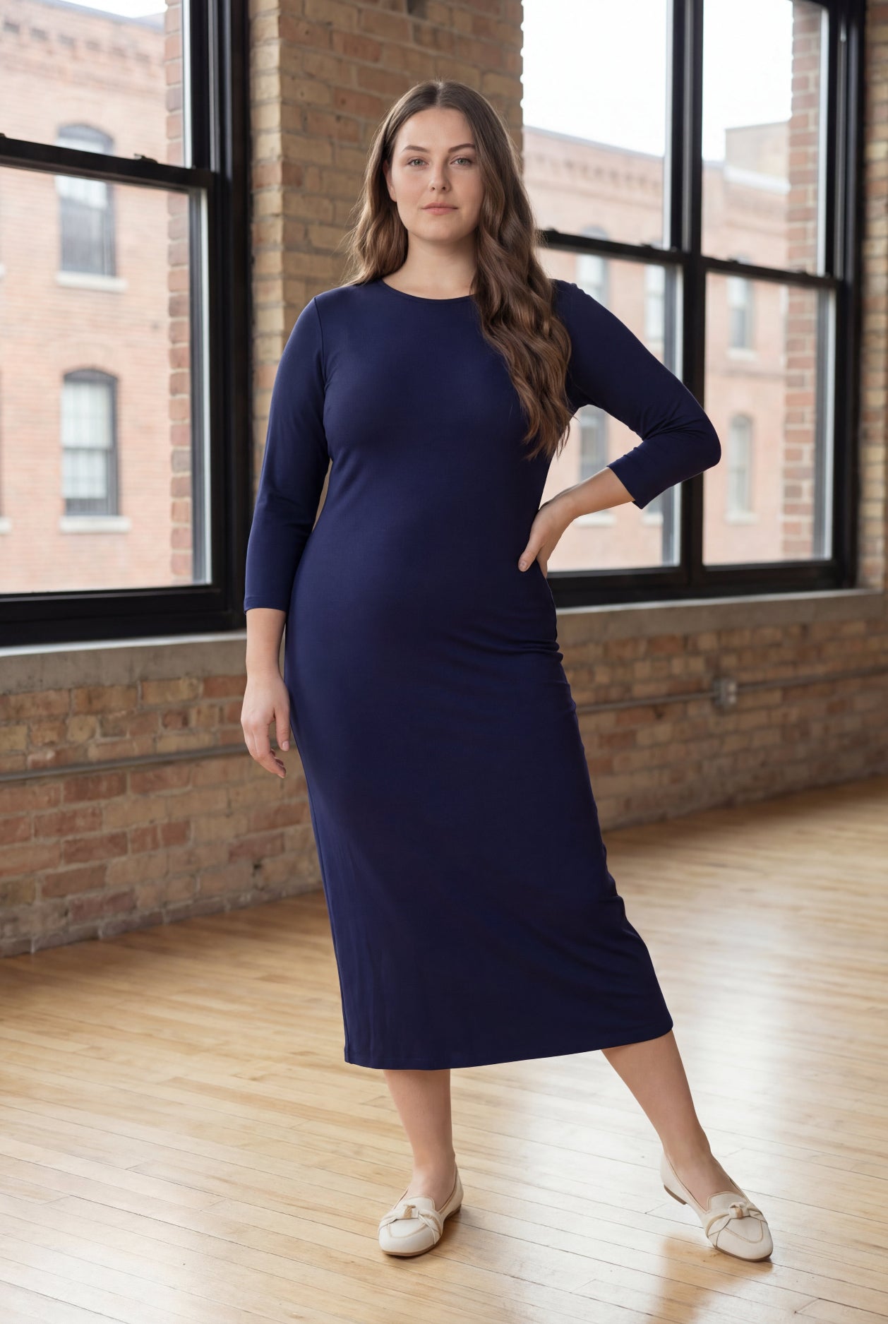 Navy Original Midi Layering Dress | Modest Midi Dress