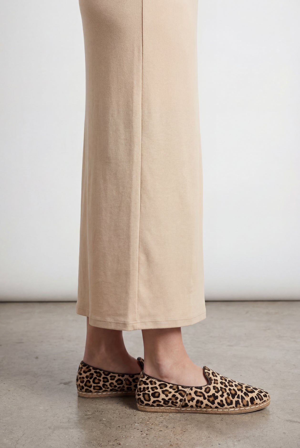 Model wearing Nuggles® 36" Classic Skirt in Nude