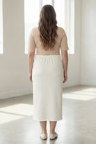Model wearing Nuggles® 34" Classic Skirt in Off White