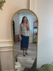 Video showcasing the Nuggles® Lace Panel Skirt, featuring soft knit fabric with elegant lace inserts, modest A-line silhouette, and flowing movement designed for everyday wear.