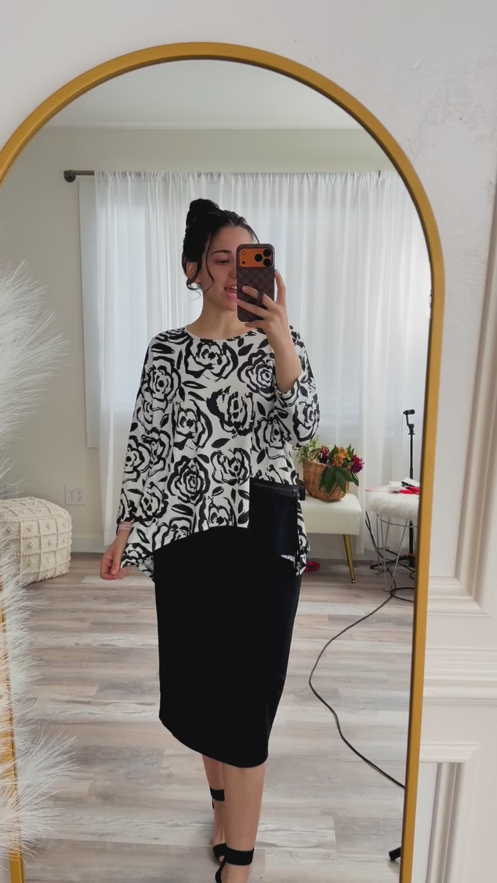Model wearing the Nuggles® Keegan Top in out try on video