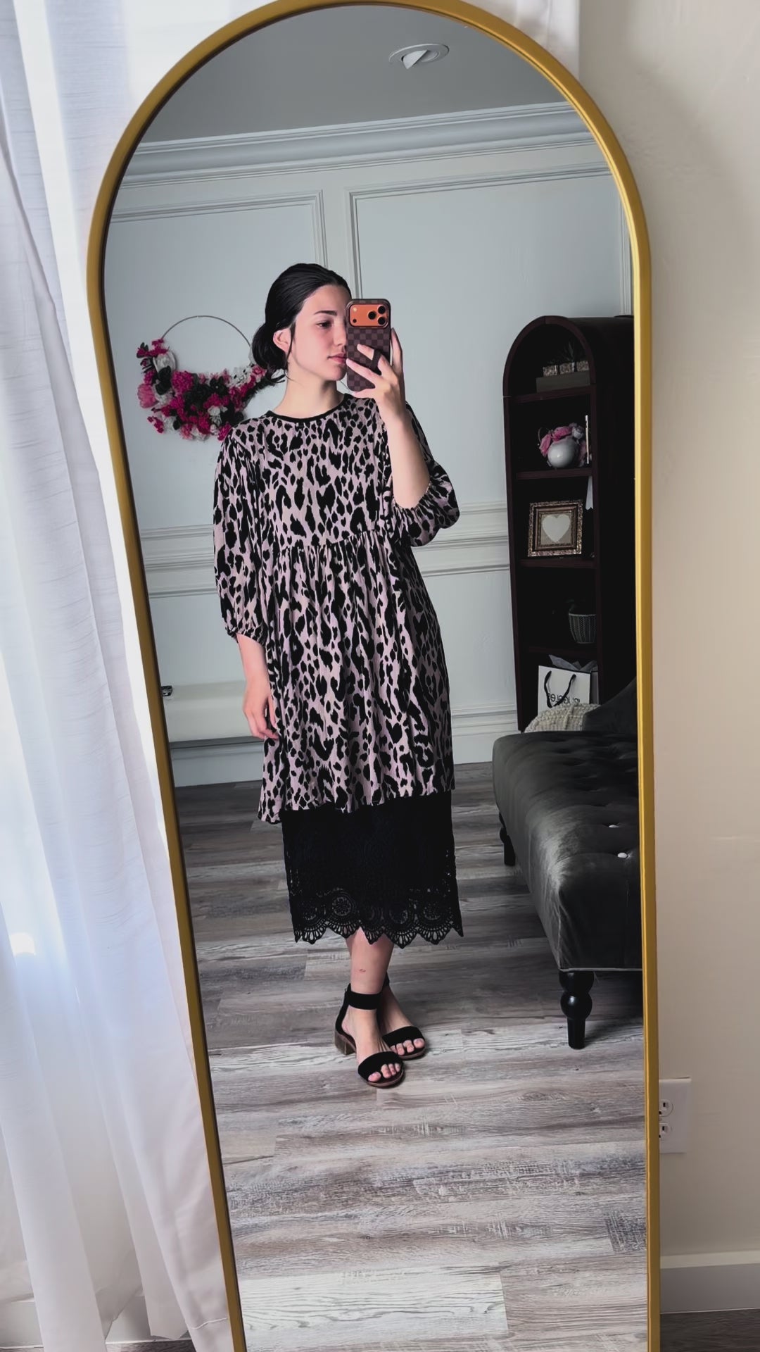 Try on video for Nuggles® Crochet Lace Slip with measurements in inches 