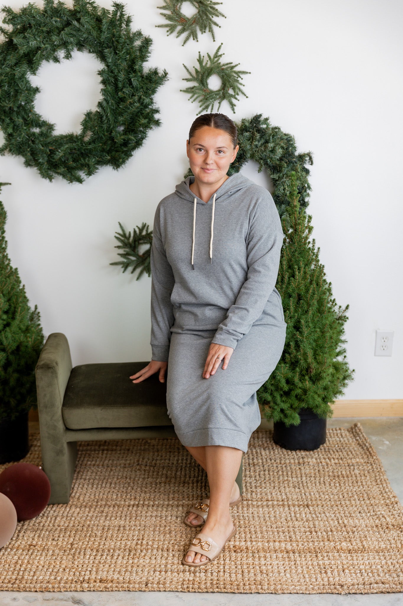 Nuggles® Hoodie Dress try-on video – casual and cozy modest fashion