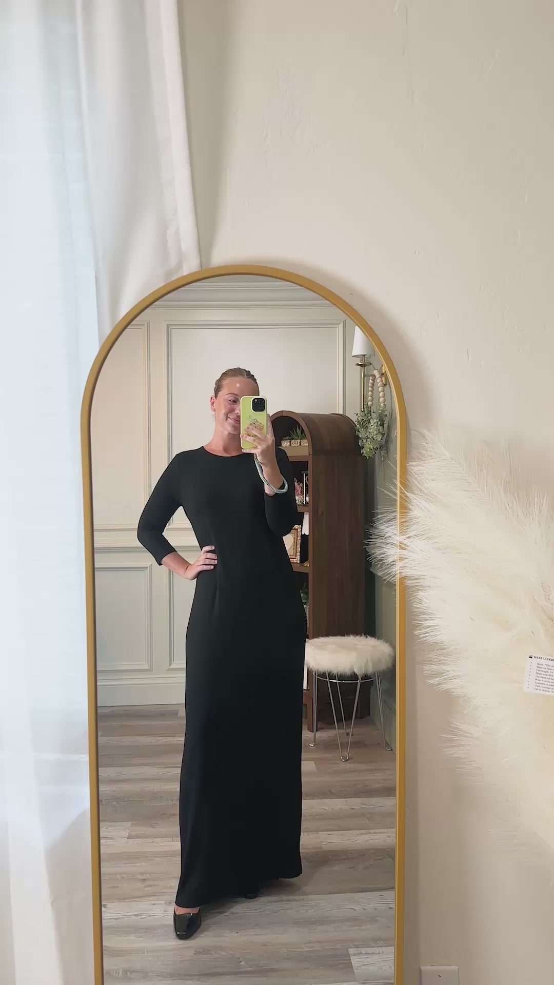 Nuggles® try on video for our Modest Maxi Layering Dress