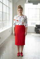 Model wearing Nuggles® 27" Classic Skirt in Red
