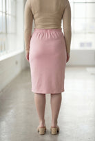 Model wearing Nuggles® 27" Classic Skirt in Rose