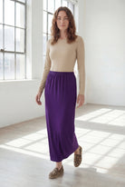 Model wearing Nuggles® 36" Classic Skirt  in Royal Purple