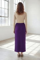 Model wearing Nuggles® 36" Classic Skirt  in Royal Purple