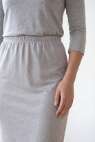 Model wearing Nuggles® 25" Classic Skirt in Silver