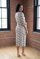 Model wearing Nuggles® Midi Layering Dress in Soft Fern