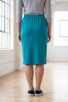 Model wearing Nuggles® 25" Classic Skirt in Teal