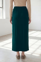 Model wearing Nuggles® 36" Classic Skirt  in Teal Green