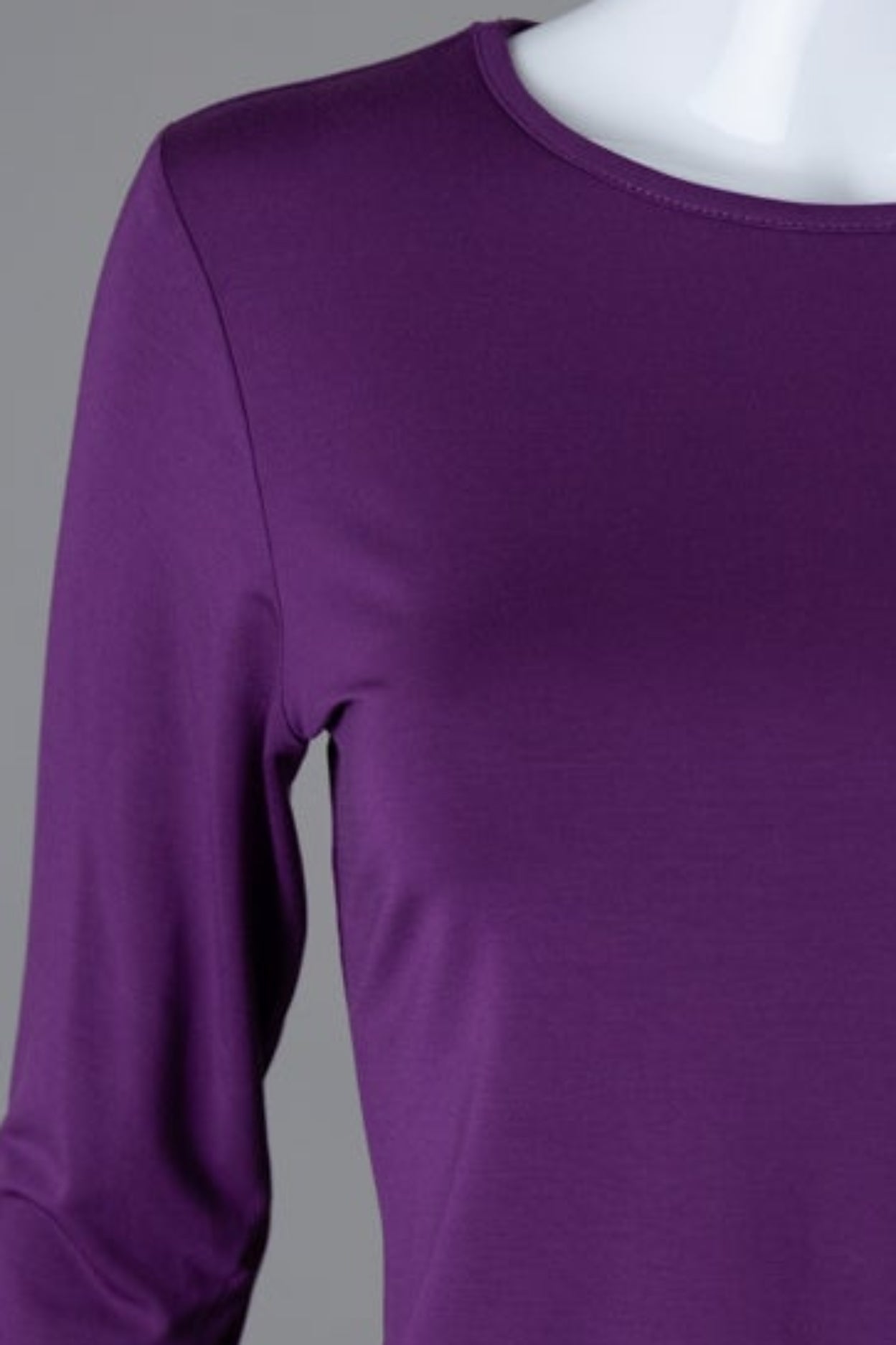 Model wearing Nuggles® 3/4 Essential Tee in Violet