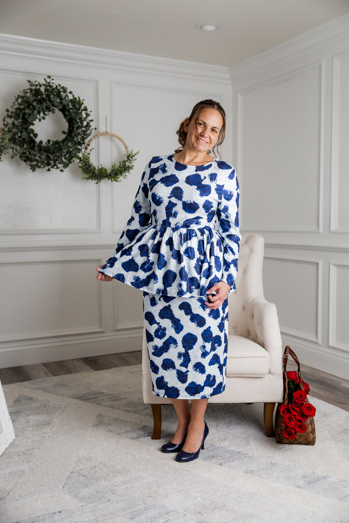 modest long sleeve baby doll top daisie collection pretty prints