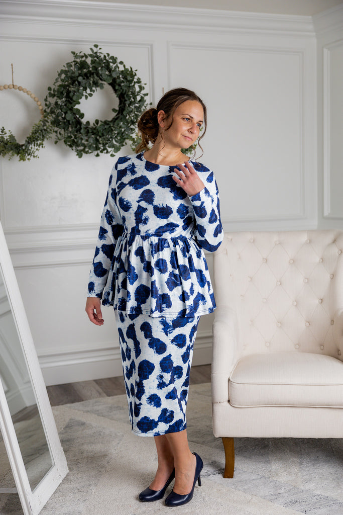 modest long sleeve baby doll top daisie collection pretty prints