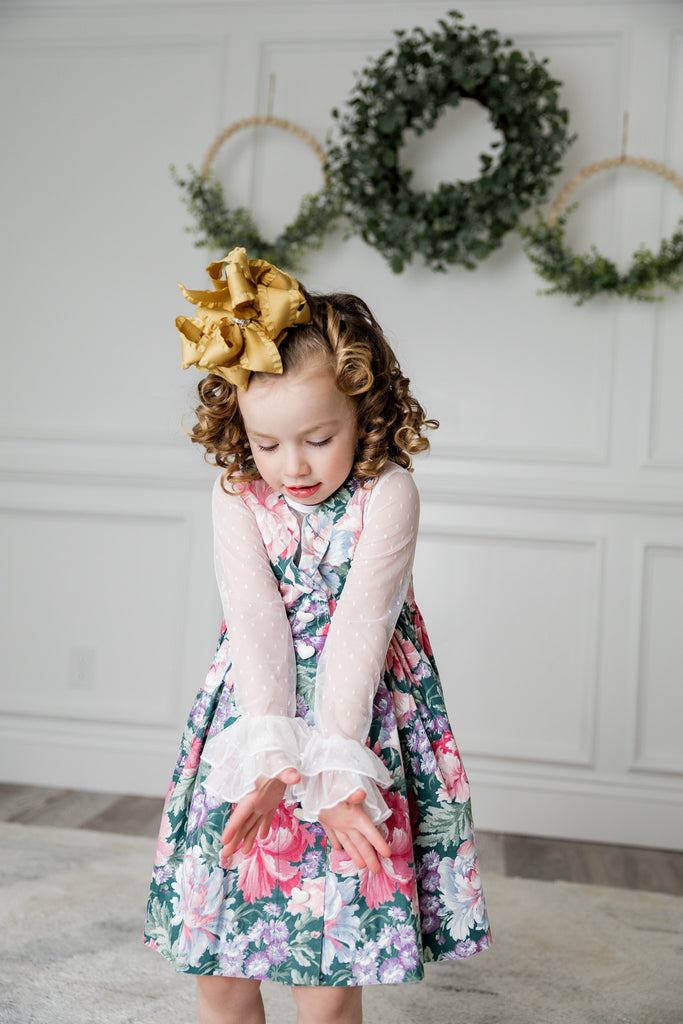 girls lace double ruffle layering top