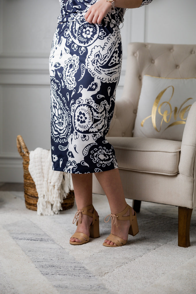 modest pencil midi length skirt 27" classic
